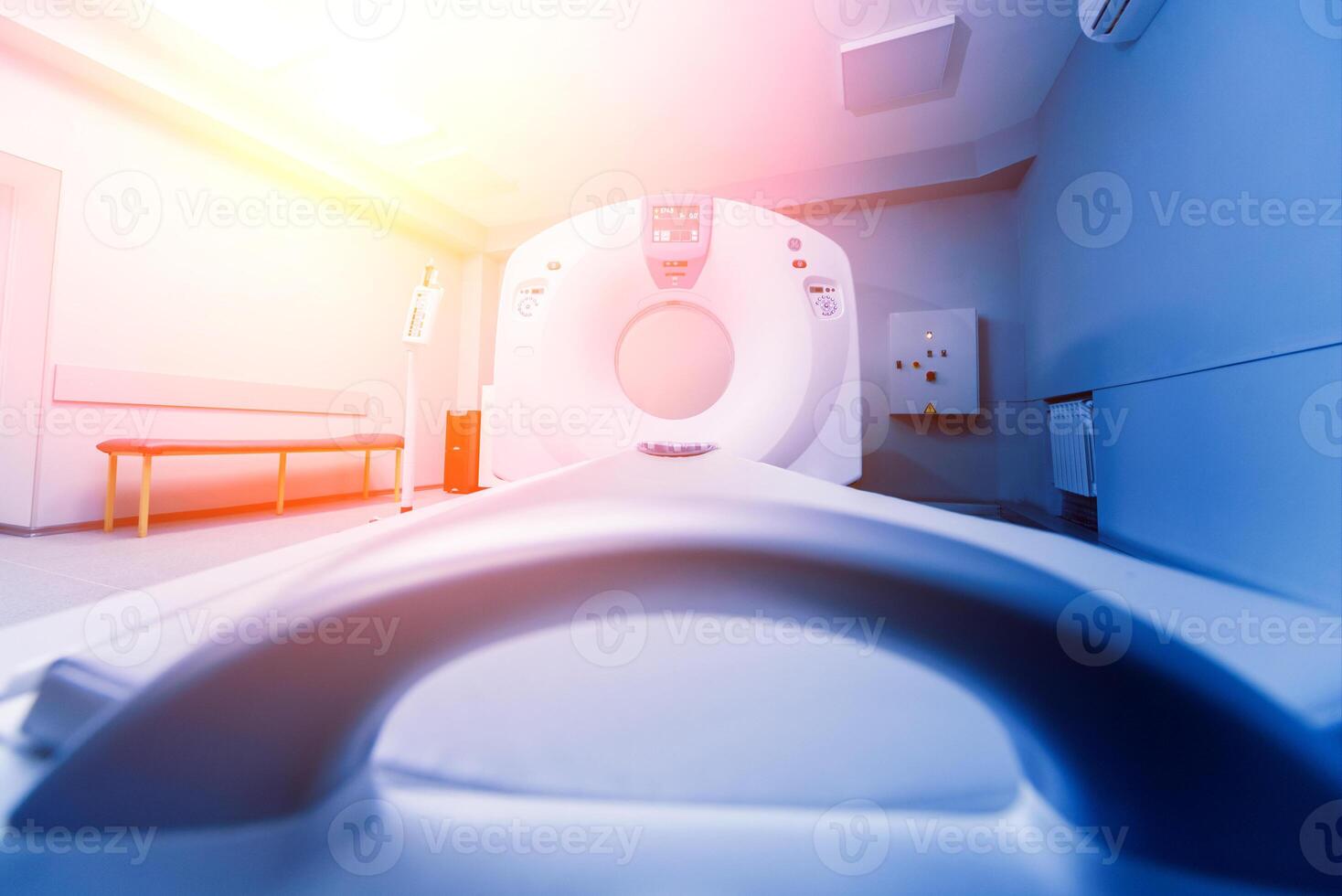 Computer tomography diagnostics in medical center. photo