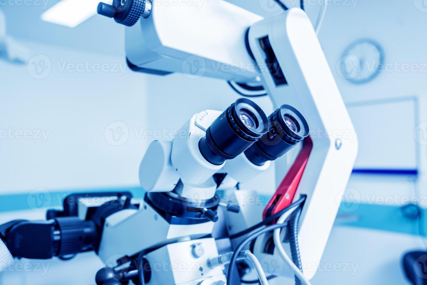 Modern microscope for operations in surgery room at the hospital. photo