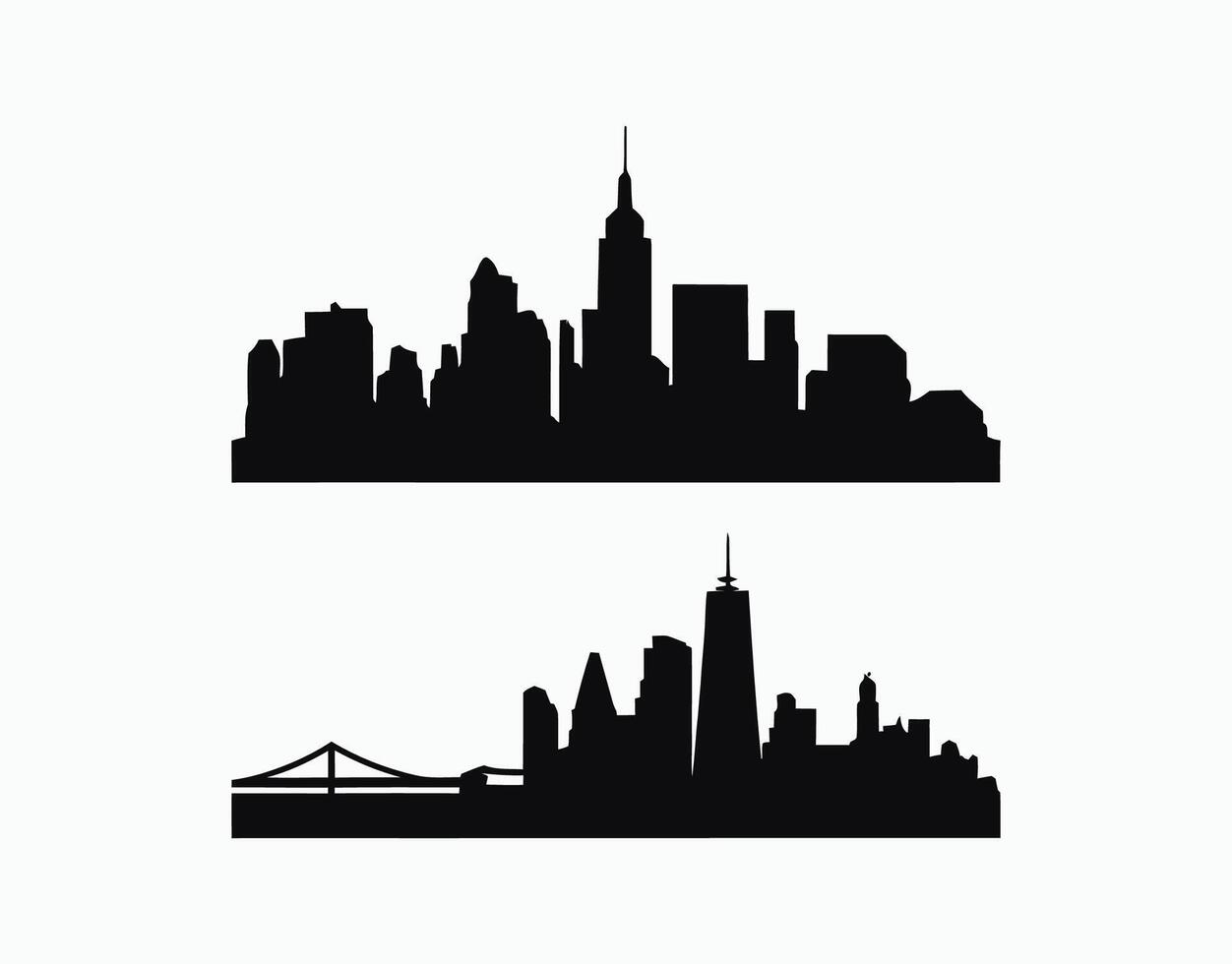 Urban Skyline Silhouette Collection Isolated Template vector