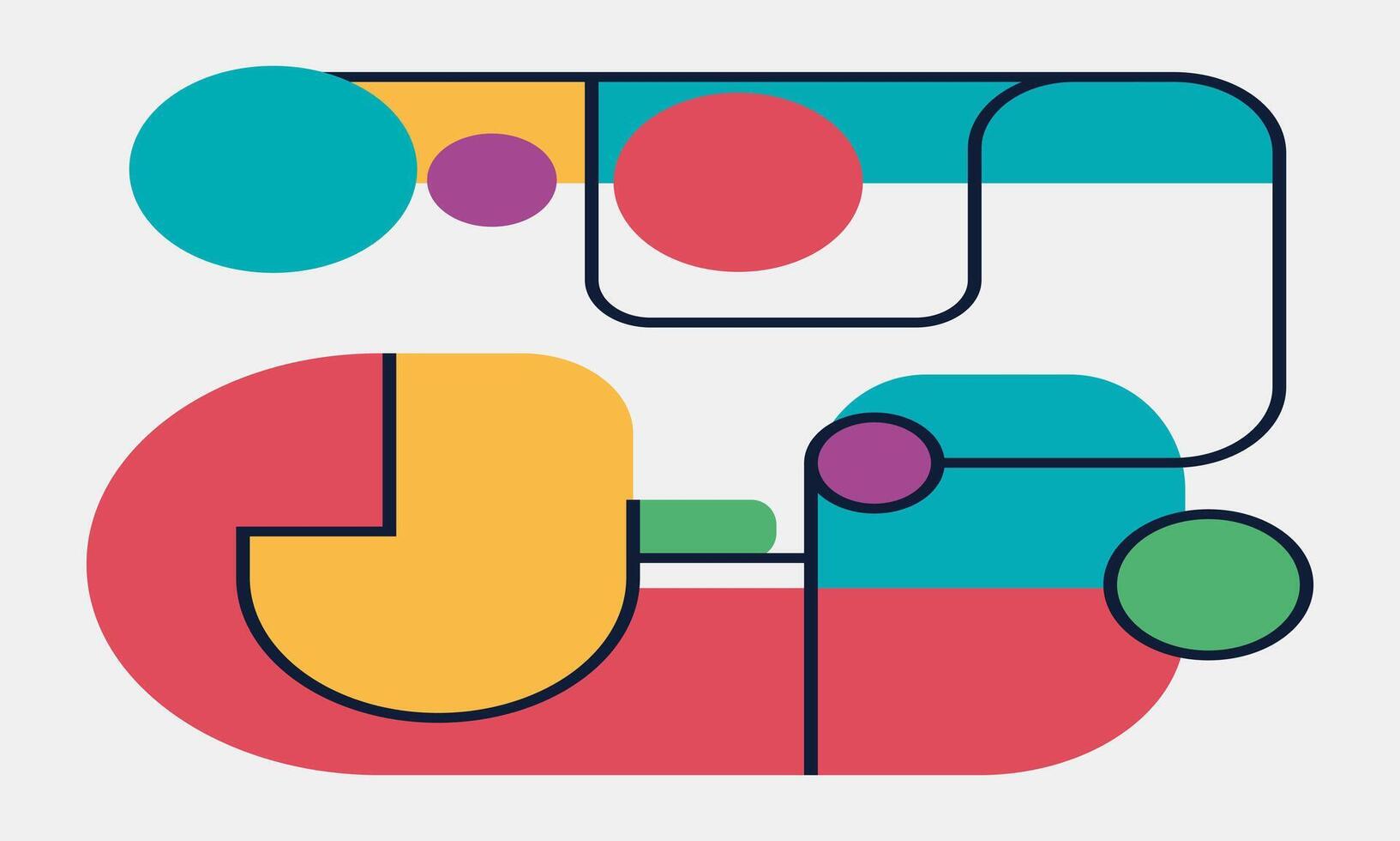 A colorful abstract design with circles and shapes vector