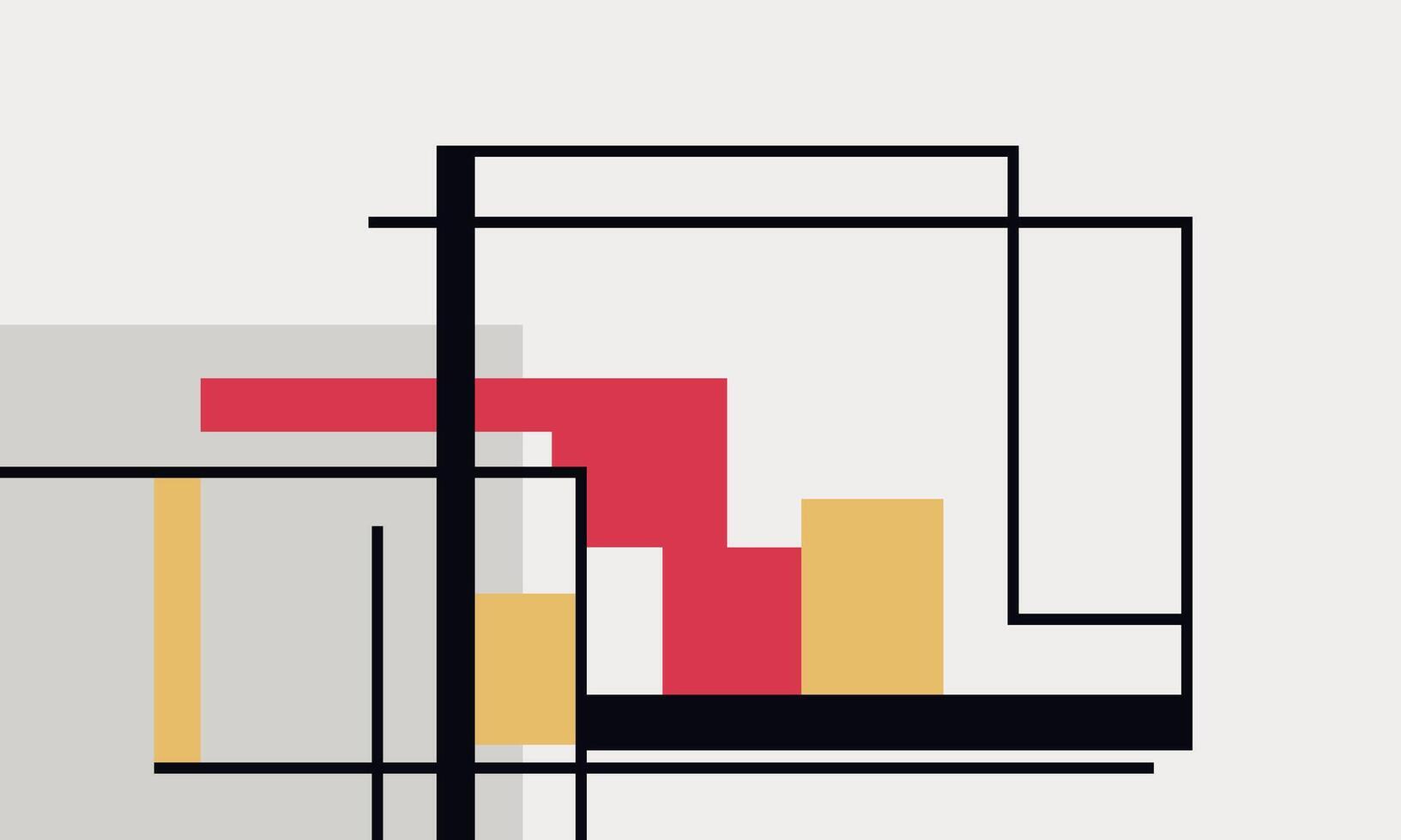 Abstract geometric design with red, yellow and black squares vector