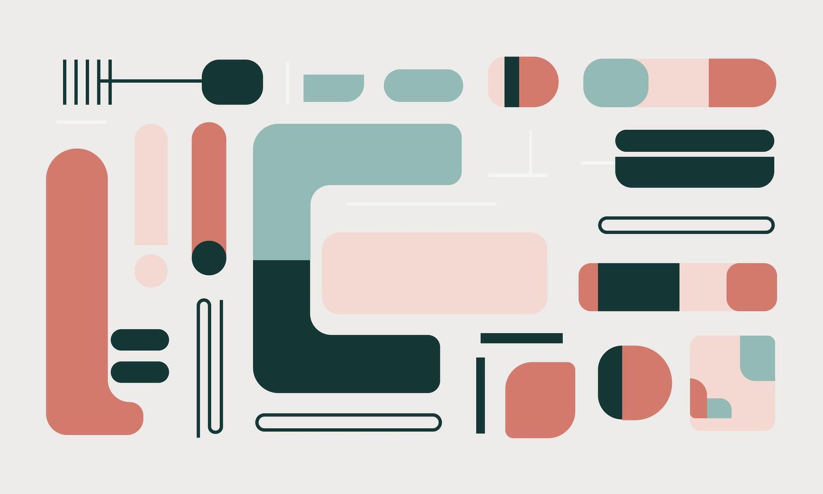 A poster with various shapes and colors vector