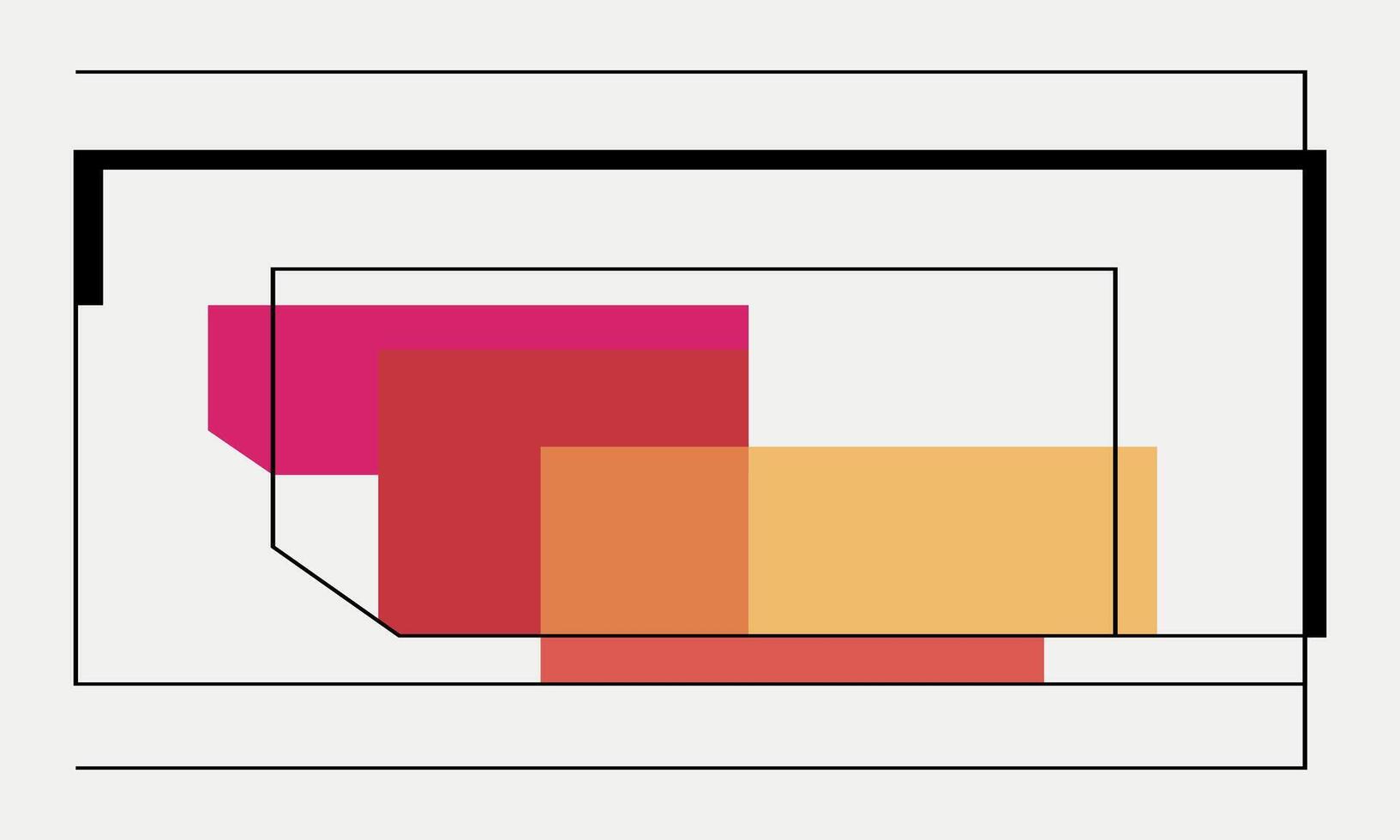 A square with a red, yellow and pink rectangle vector