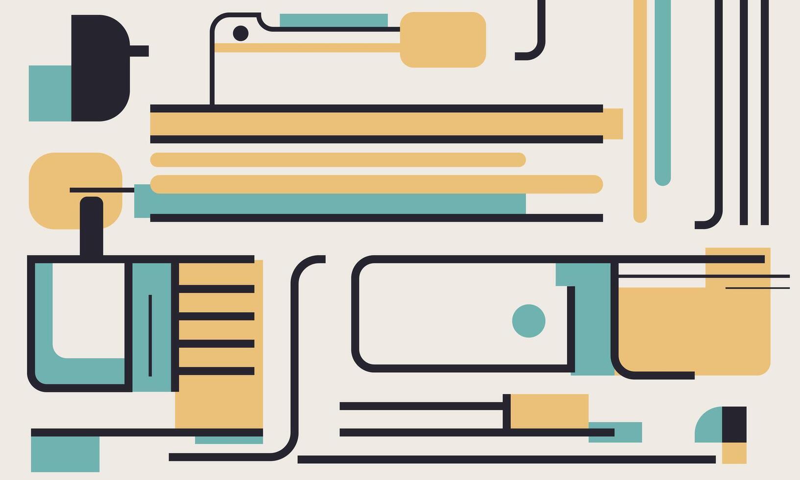 Geometric Harmony in Flat Design Elements vector