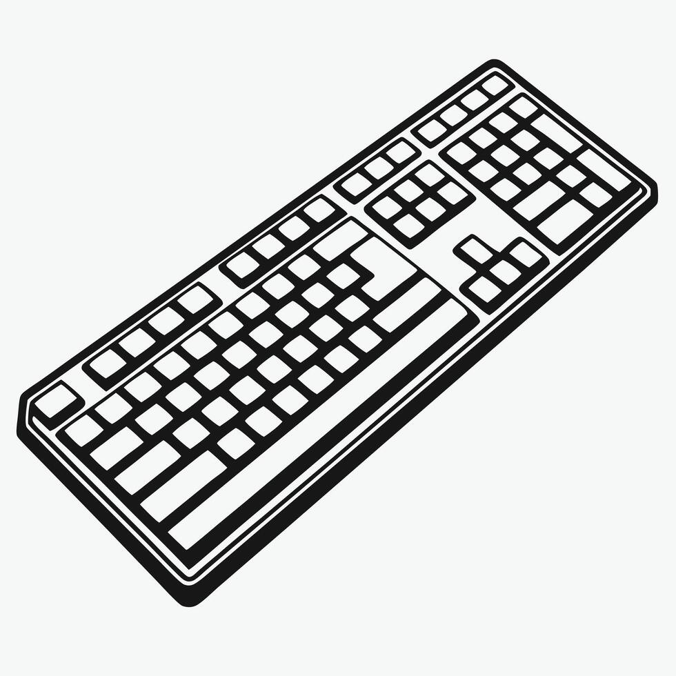 Minimal Computer Keyboard Symbol for Digital Artworks vector