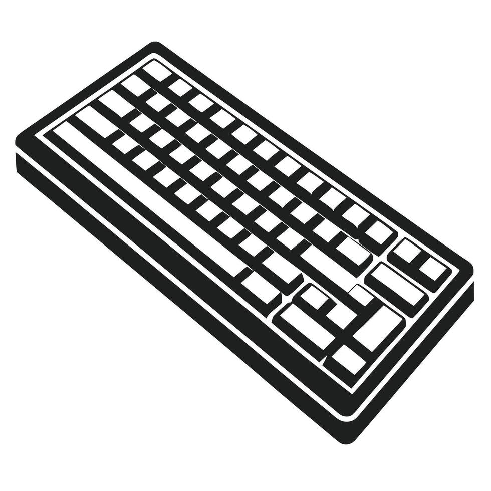 Minimalist Keyboard Silhouette for Modern Digital Designs vector