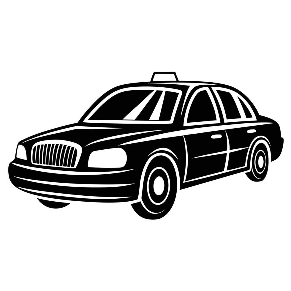 Iconic Taxi Black Silhouette for Posters and Prints vector