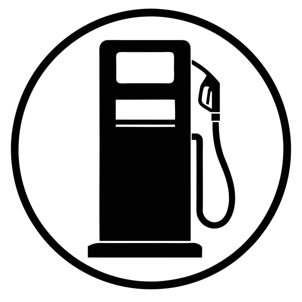 Filling Station Icon in Black Silhouette vector
