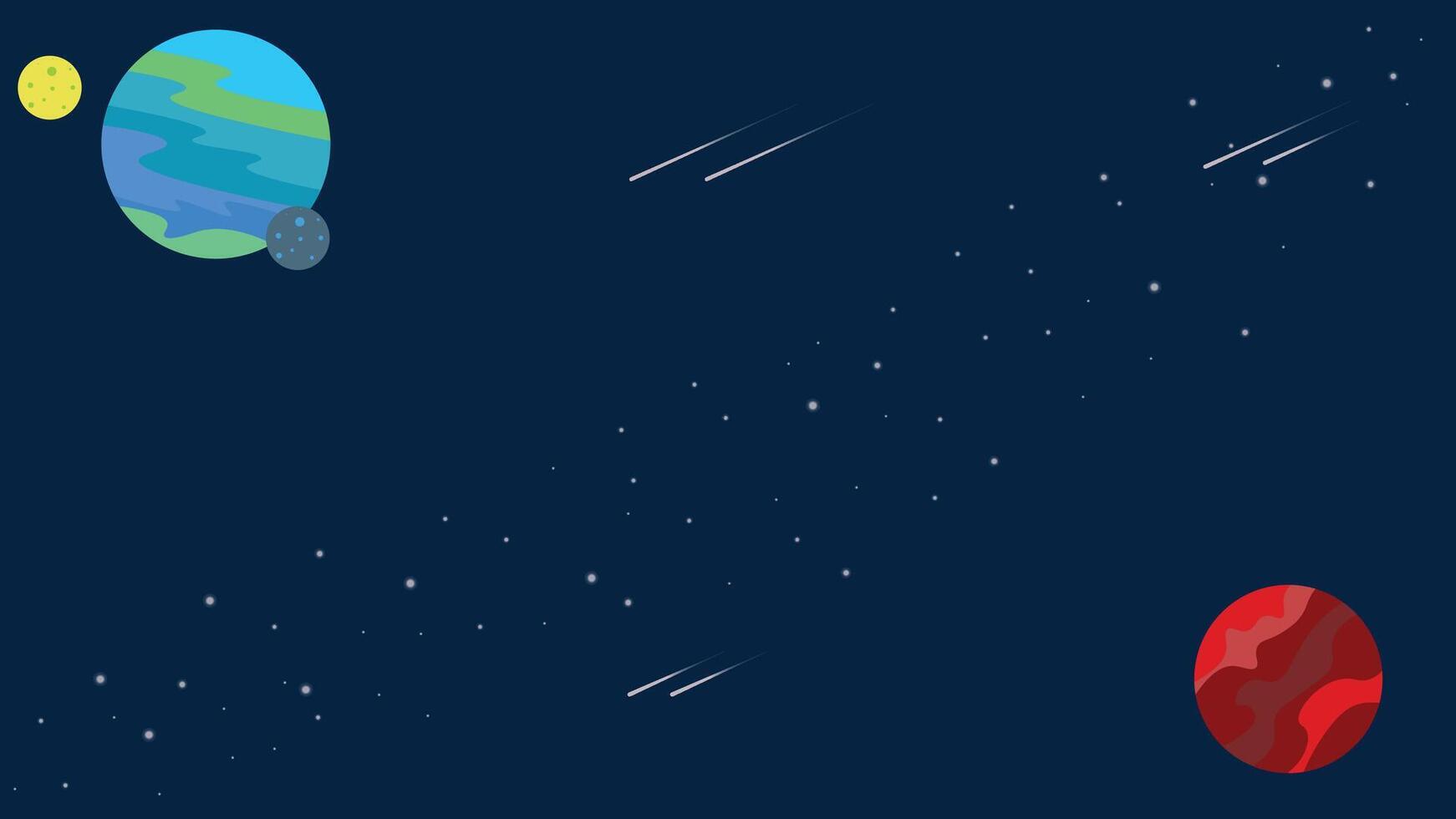 an illustration of planets and stars in space vector
