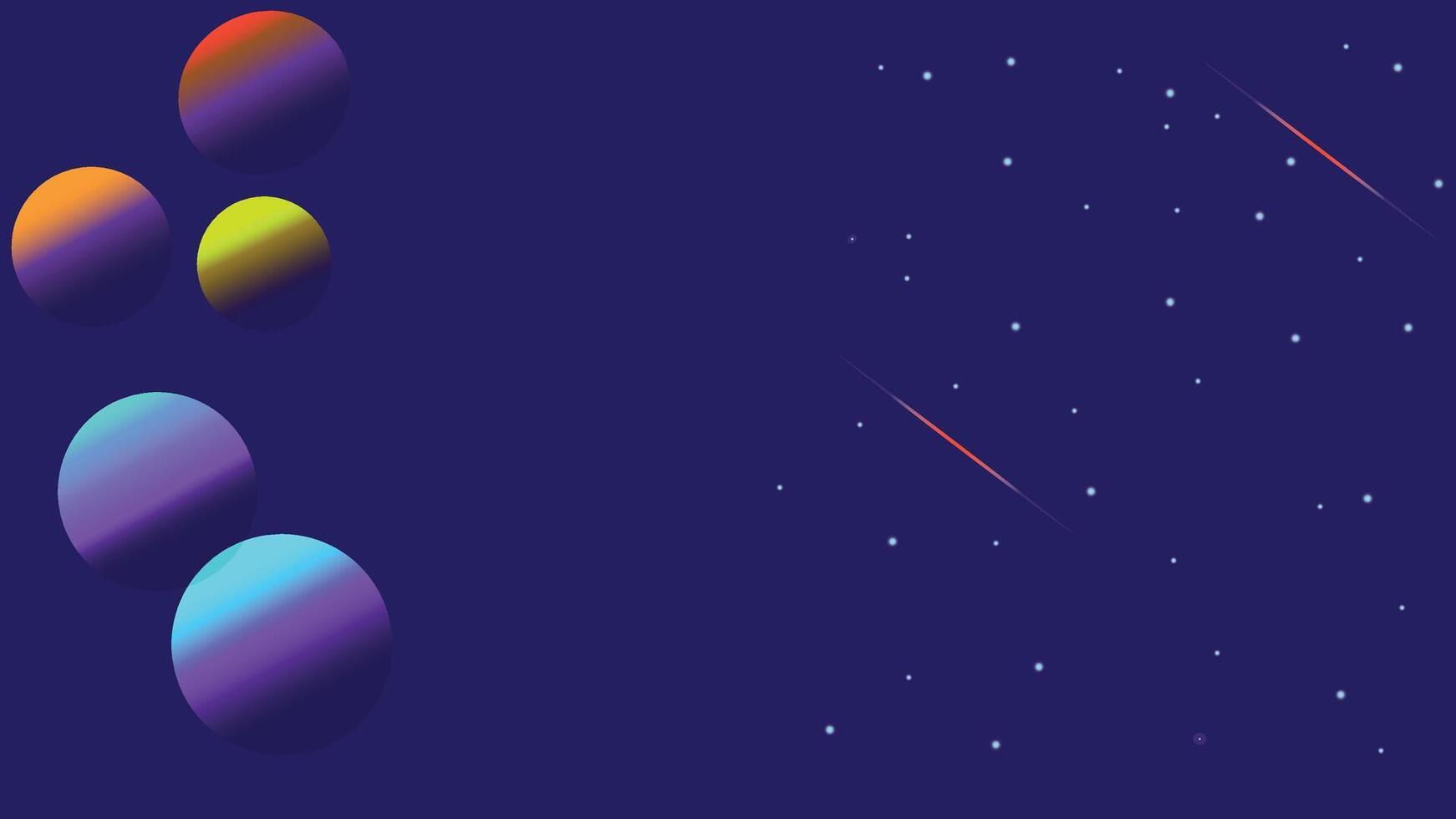 a colorful background with a star and a comet vector