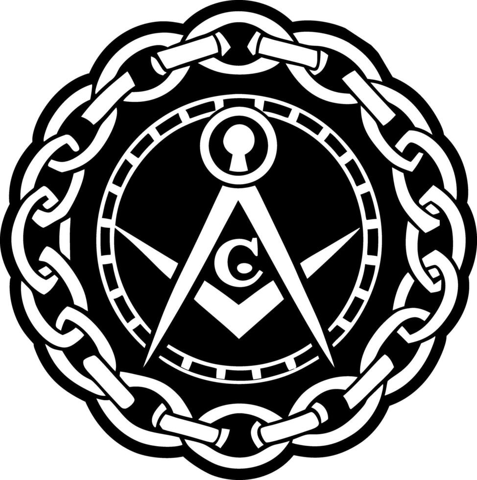 A glyph style icon of masonic chain symbol vector