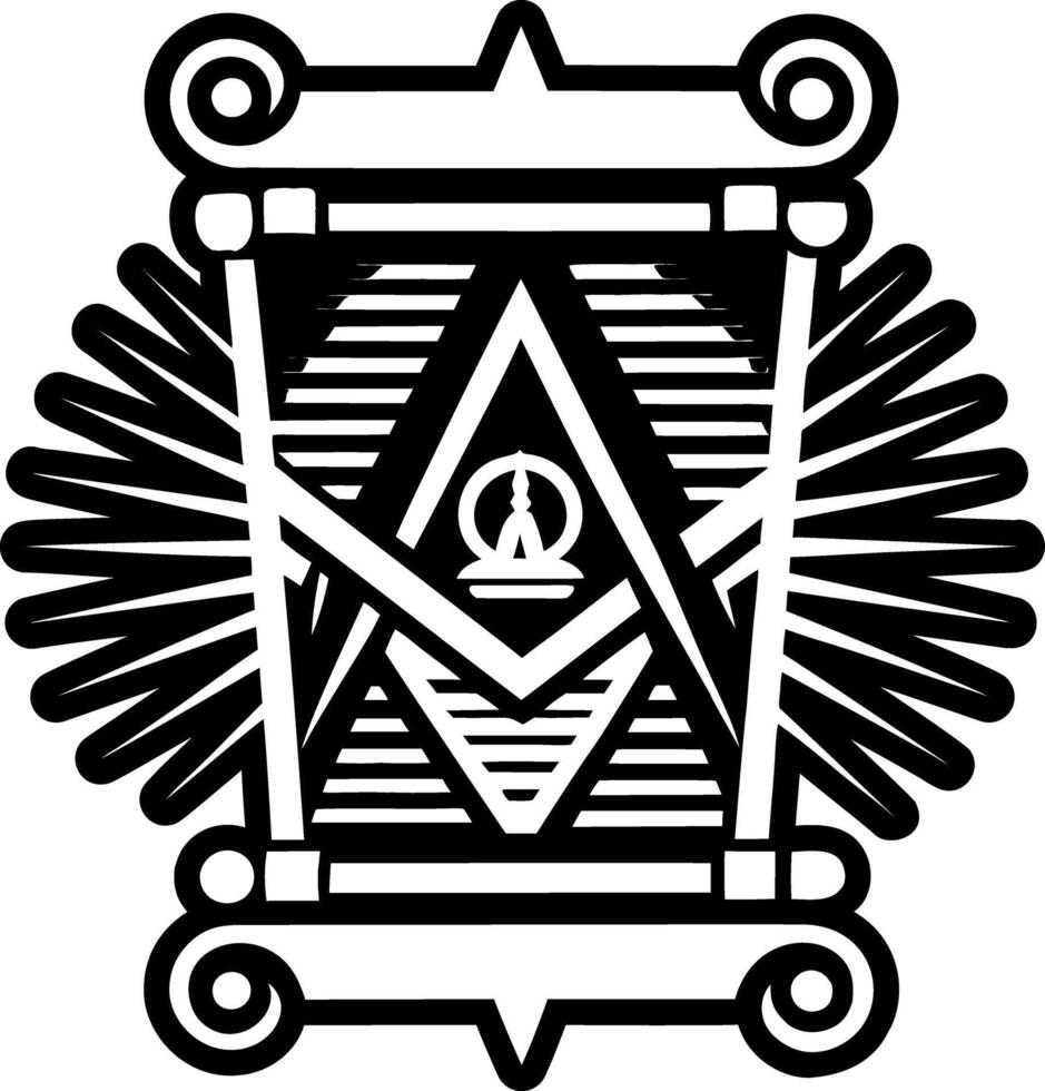 A solid style icon of illuminati symbol vector
