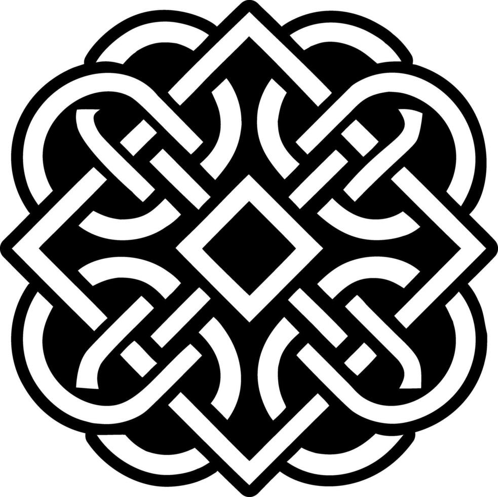 A glyph style of interlocking symbol vector