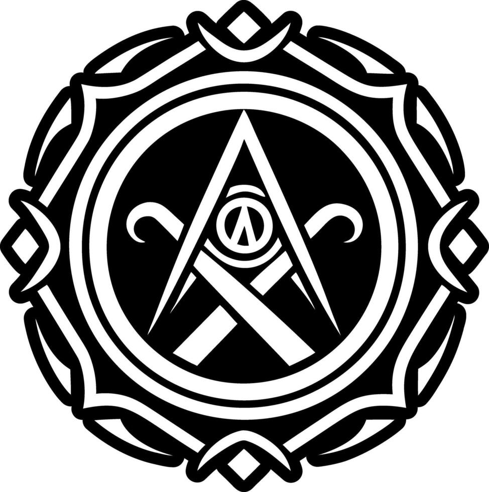 A filled style icon sacred seal symbol vector