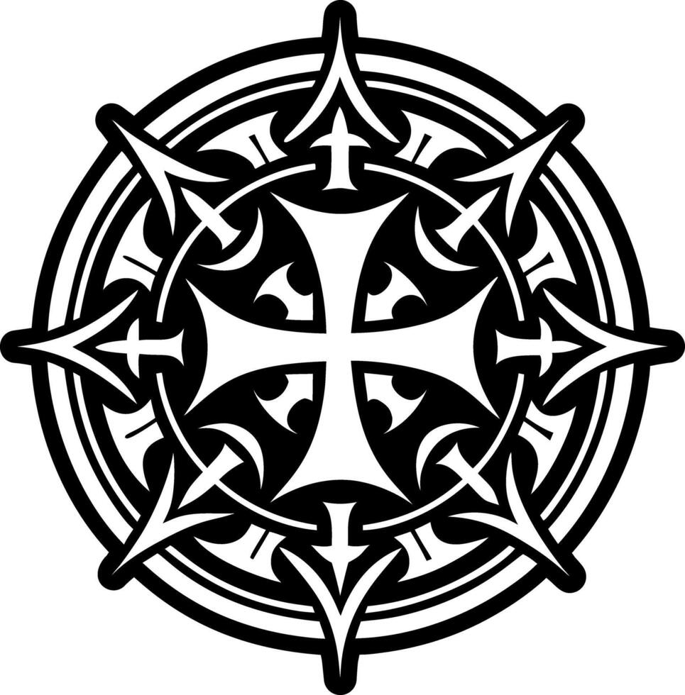 A glyph style of templar seal symbol vector
