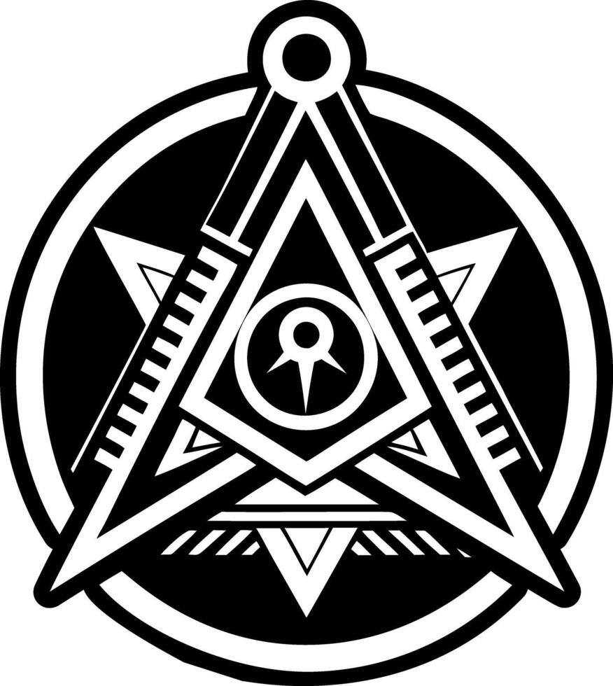 A filled style icon of masonic star symbol vector
