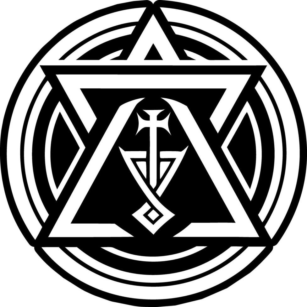 A glyph style icon of masonic sign symbol vector