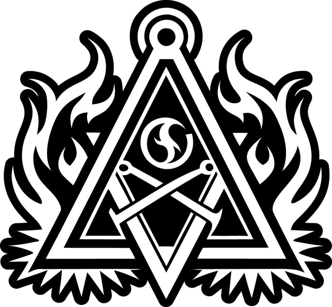 A filled style icon of masonic flame symbol vector