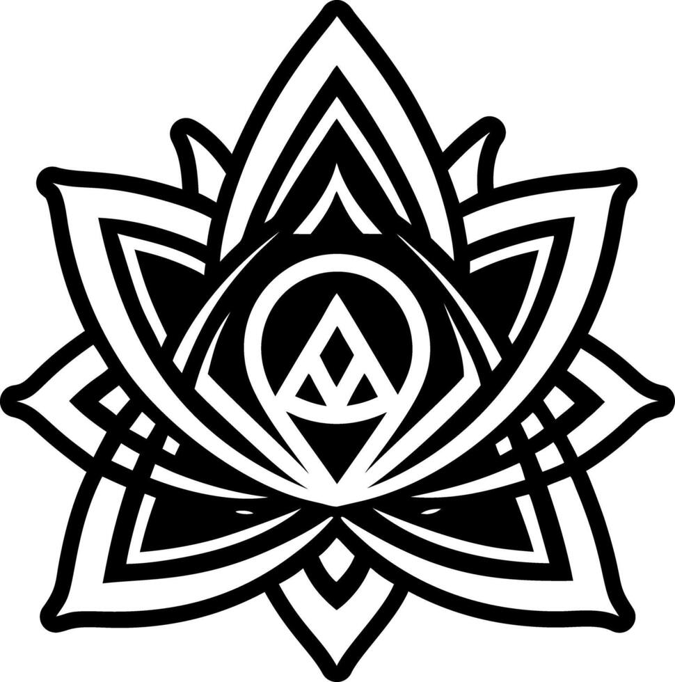 A glyph icon of lotus flower symbol vector
