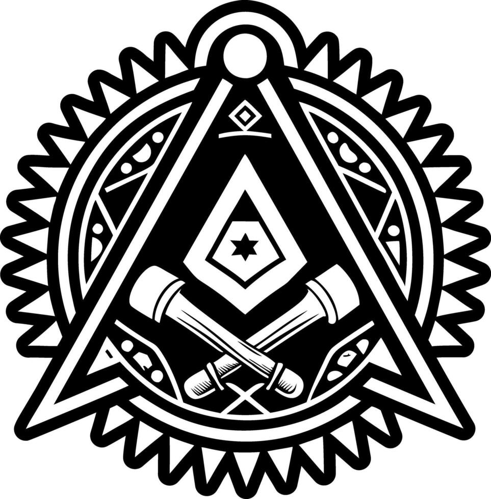 A solid style icon of masonic circle symbol vector