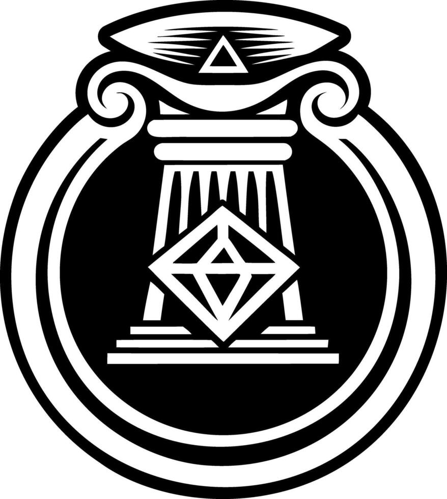 A glyph style icon of sacred pillar symbol vector