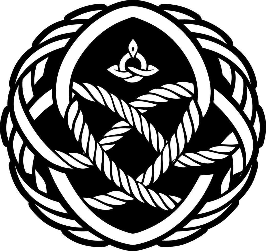 A filled style of rope knot symbol vector