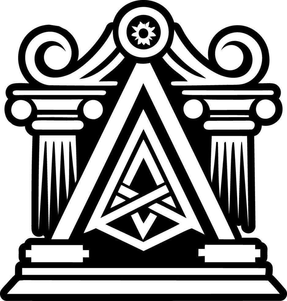 A filled style icon of wisdom pillar symbol vector