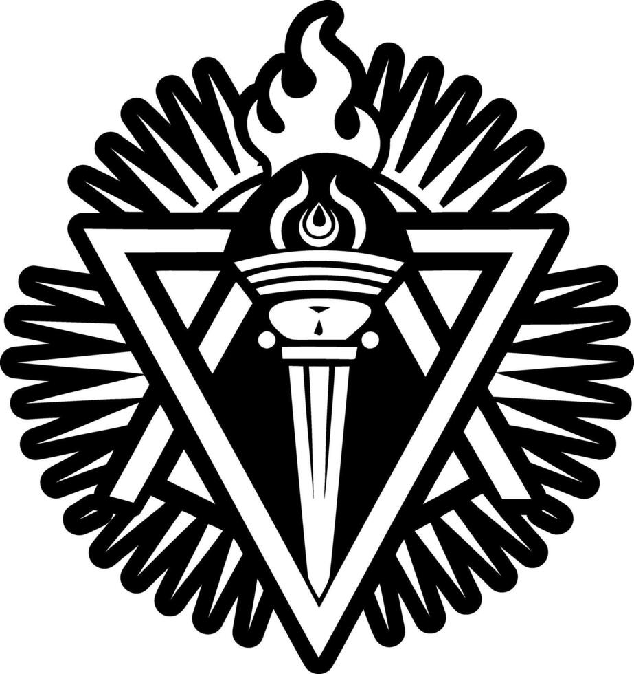A glyph style icon fire torch symbol vector