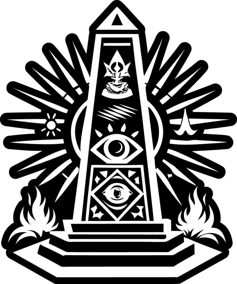 A solid style icon of obelisk pillar symbol vector