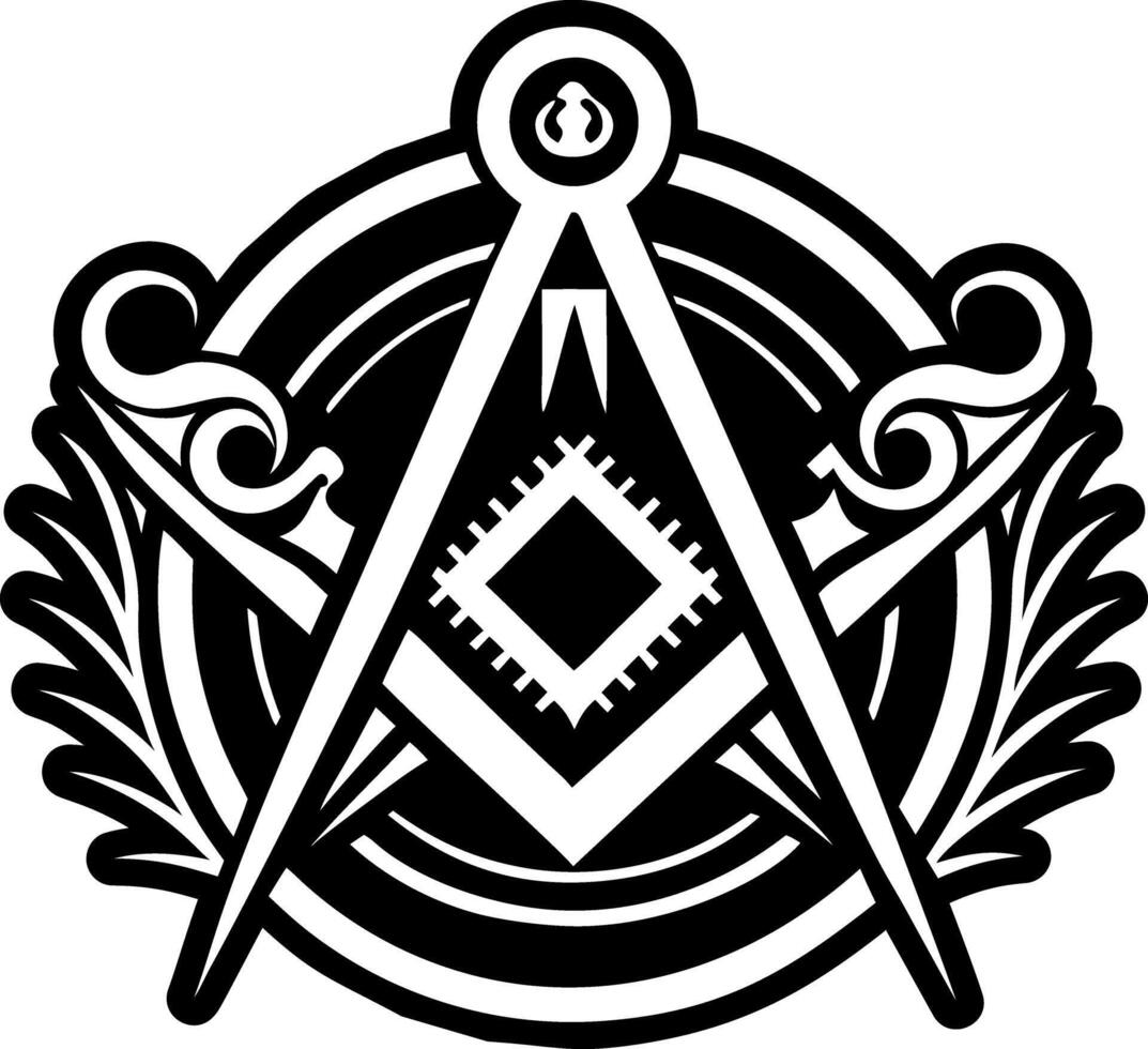 A glyph style icon of masonic emblem symbol vector