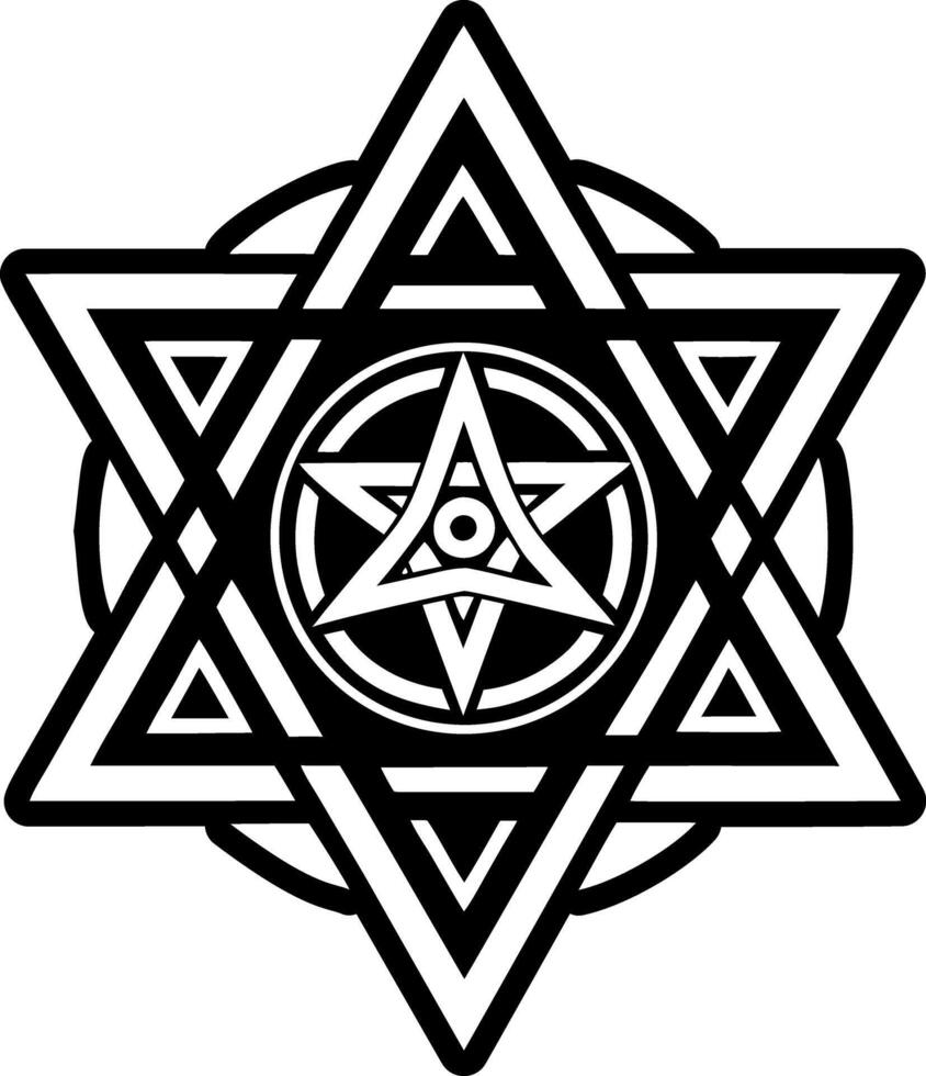 A solid style icon of mystic star symbol vector