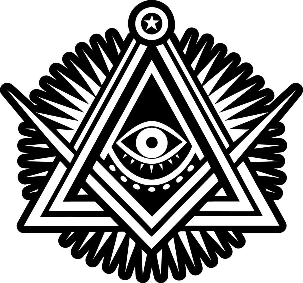 A filled style icon of mystic eye symbol vector