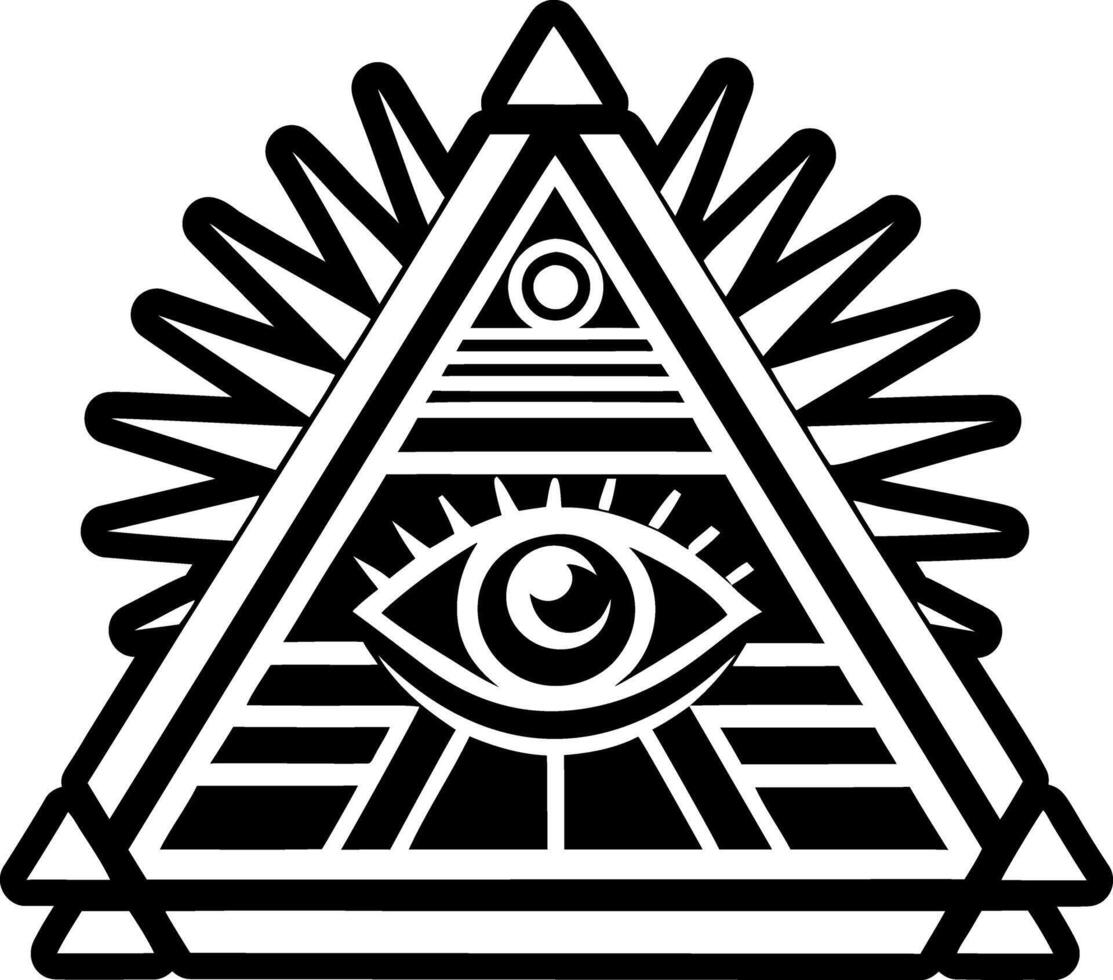 A solid style icon of providence eye symbol vector