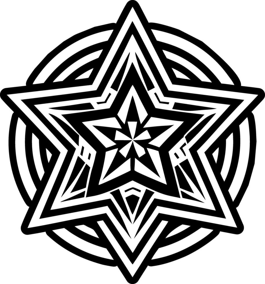 A solid style icon of geometric star symbol vector