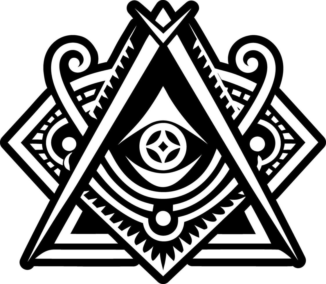 A filled style icon of masonic symbol vector