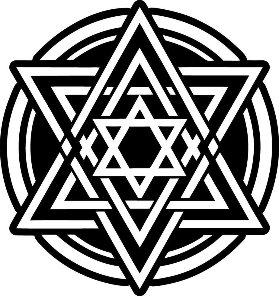 A glyph style of david star symbol vector