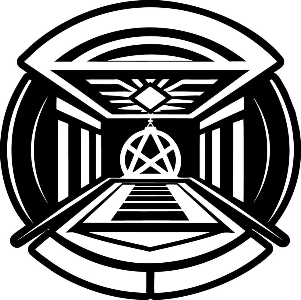 A solid style icon of masonic chamber symbol vector