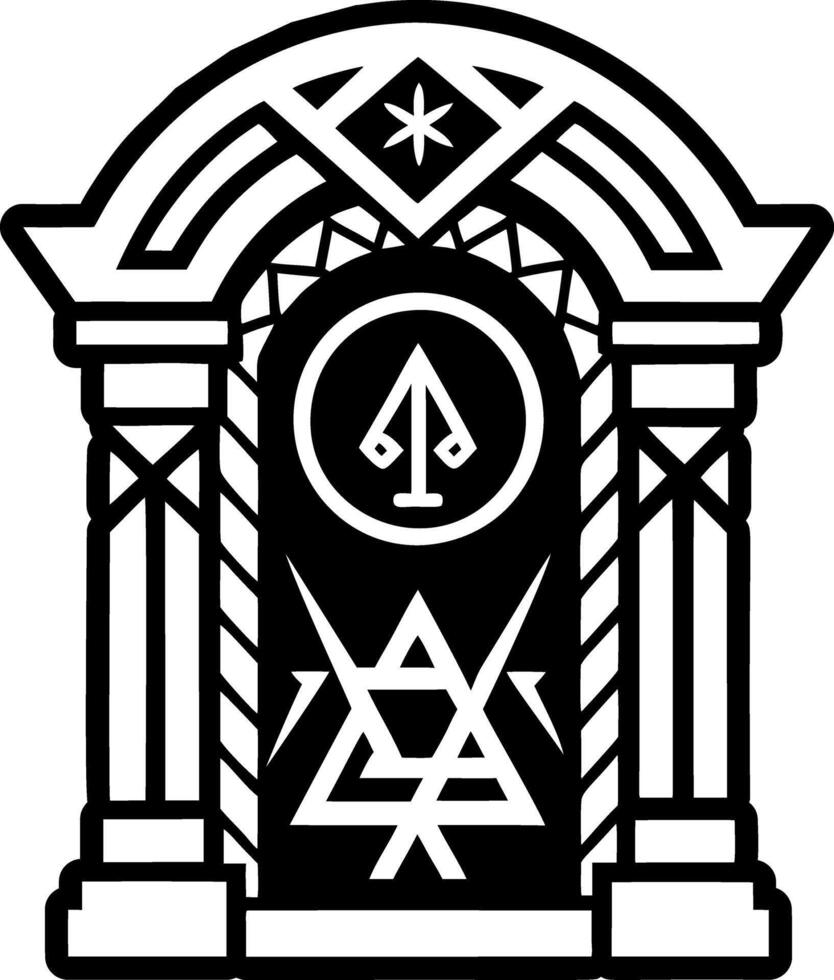 A filled style icon of sacred door symbol vector
