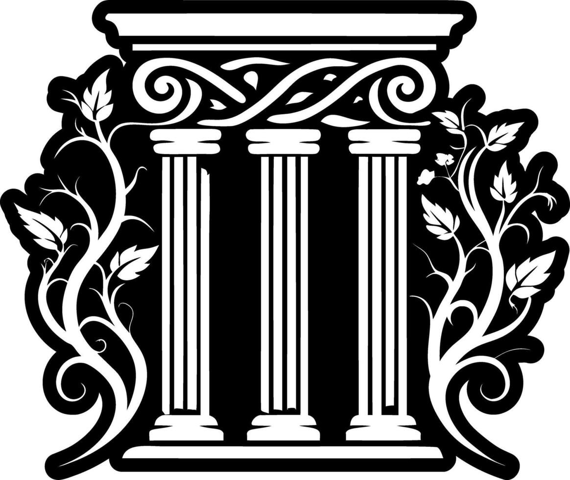 A solid style icon of pillars symbol vector