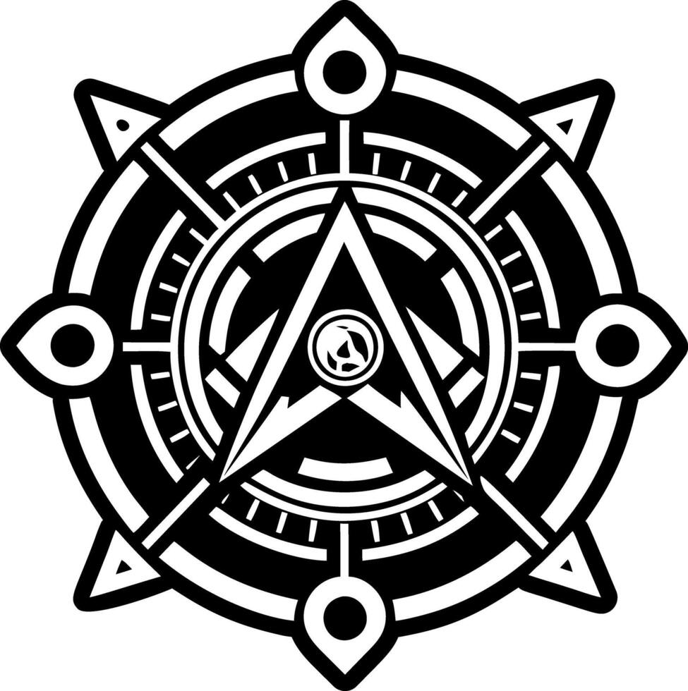 A solid style icon of masonic wheel symbol vector