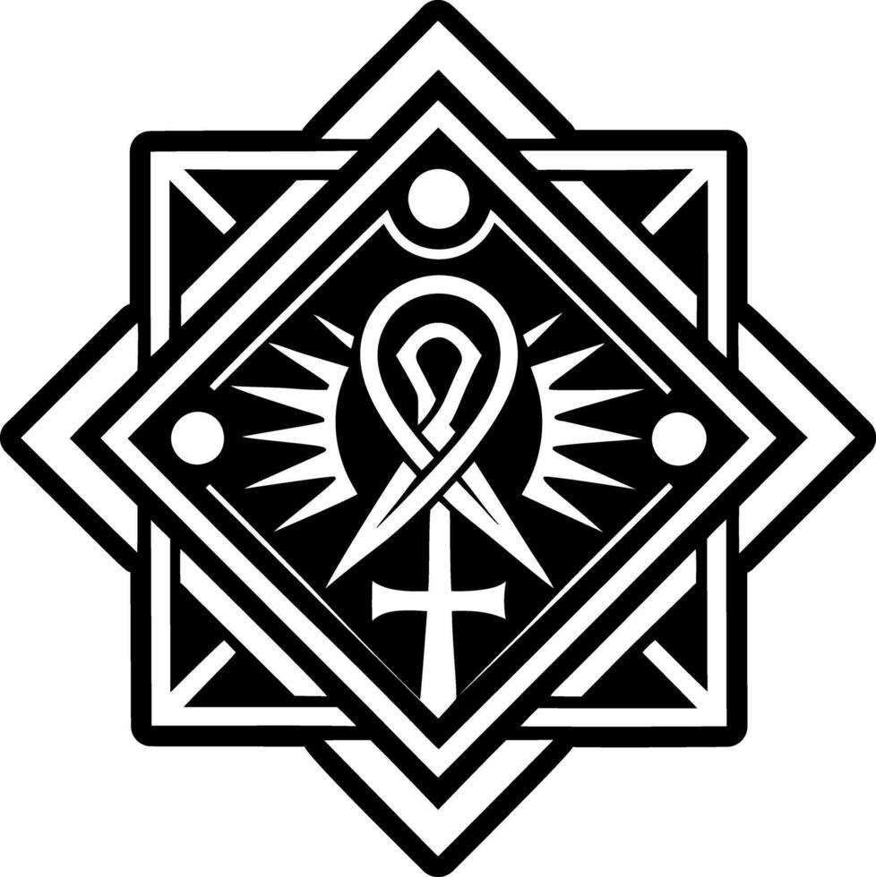A filled icon of ankh symbol vector