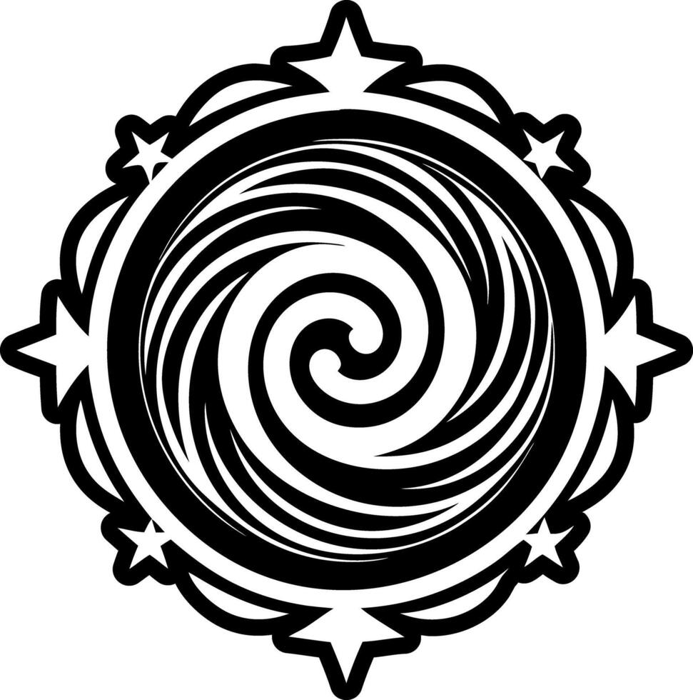 A solid style icon of spiral galaxy symbol vector
