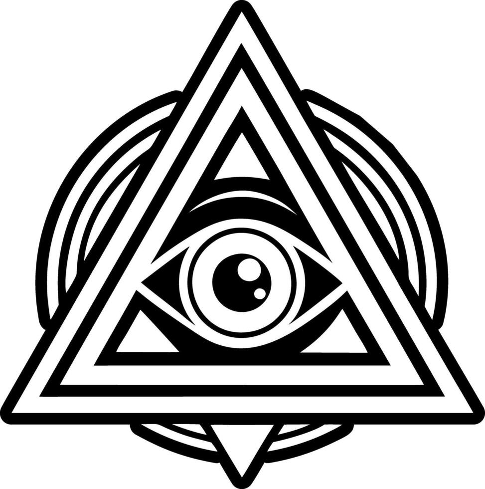 A glyph style icon of illuminati symbol vector