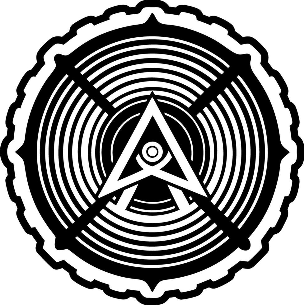 A solid style icon of sacred rings symbol vector