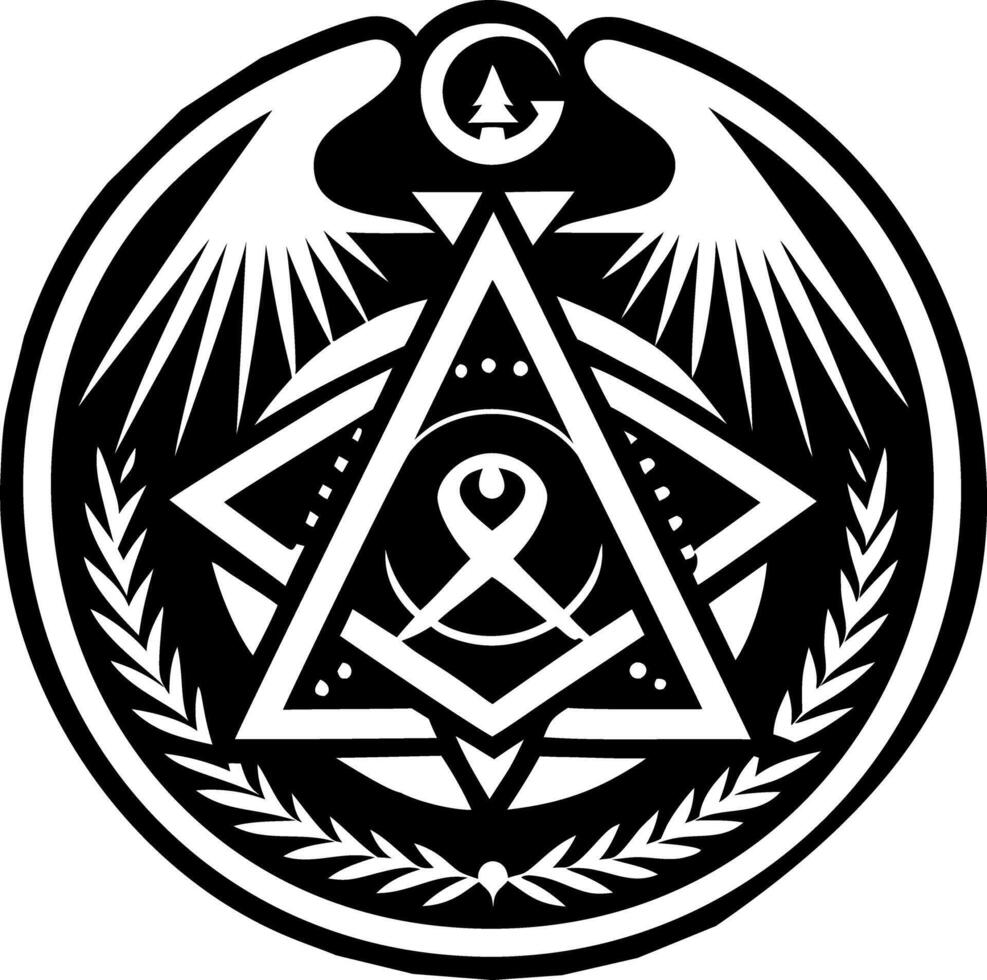 A filled style icon of masonic seal symbol vector