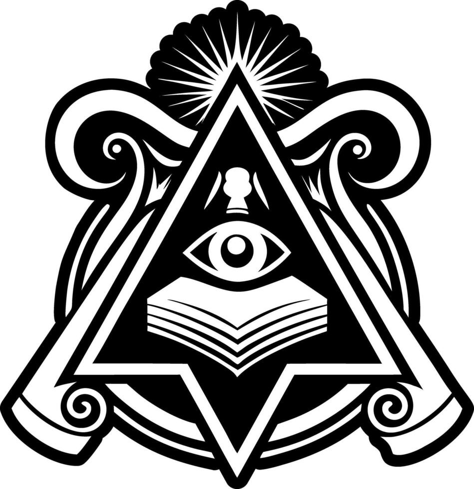 A filled style icon of philosophy eye symbol vector