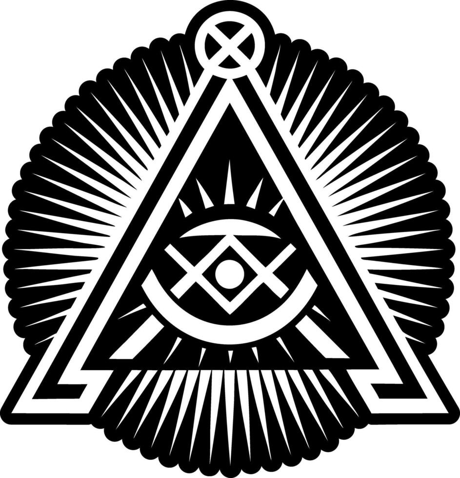 A filled style icon of masonic light symbol vector
