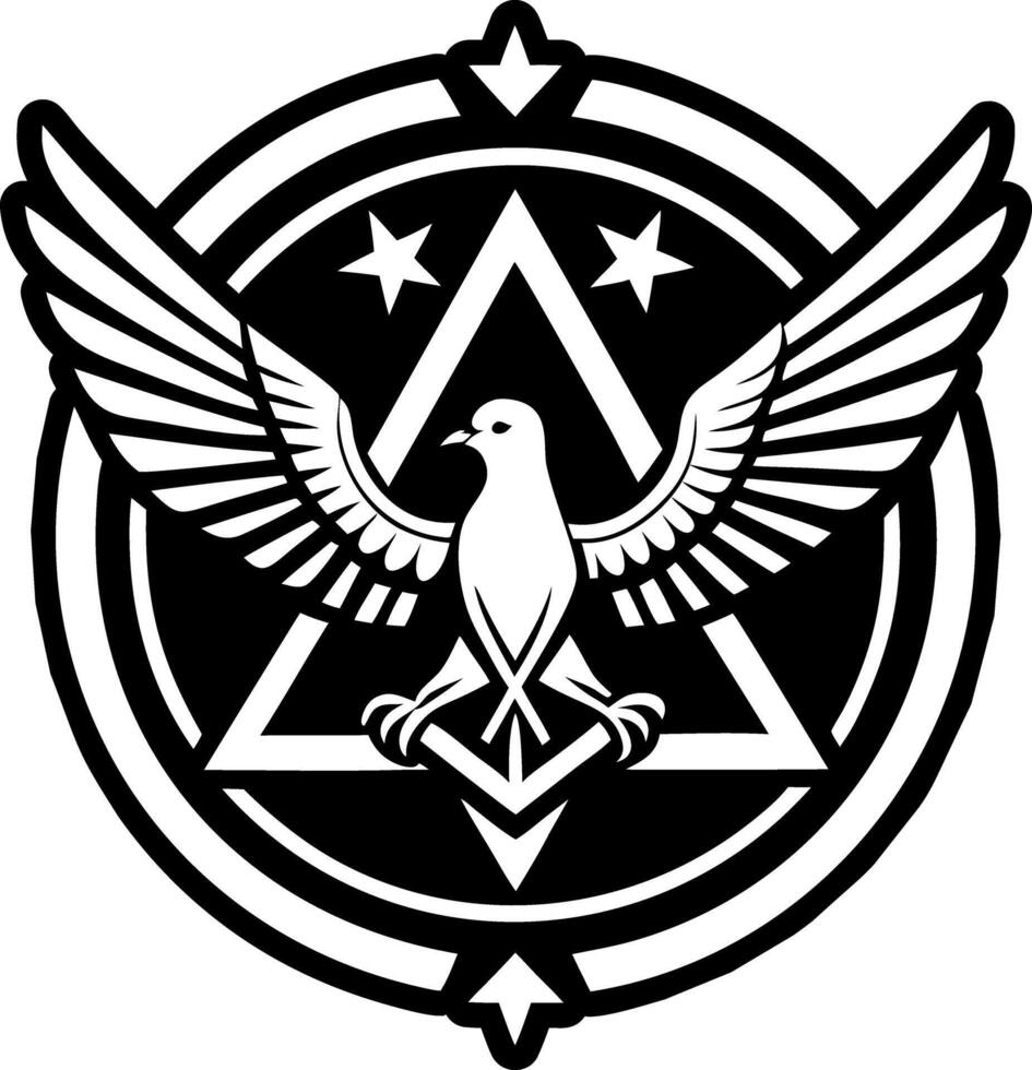 A filled style icon of rising bird symbol vector