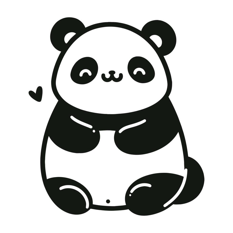 Happy Panda Doodle vector
