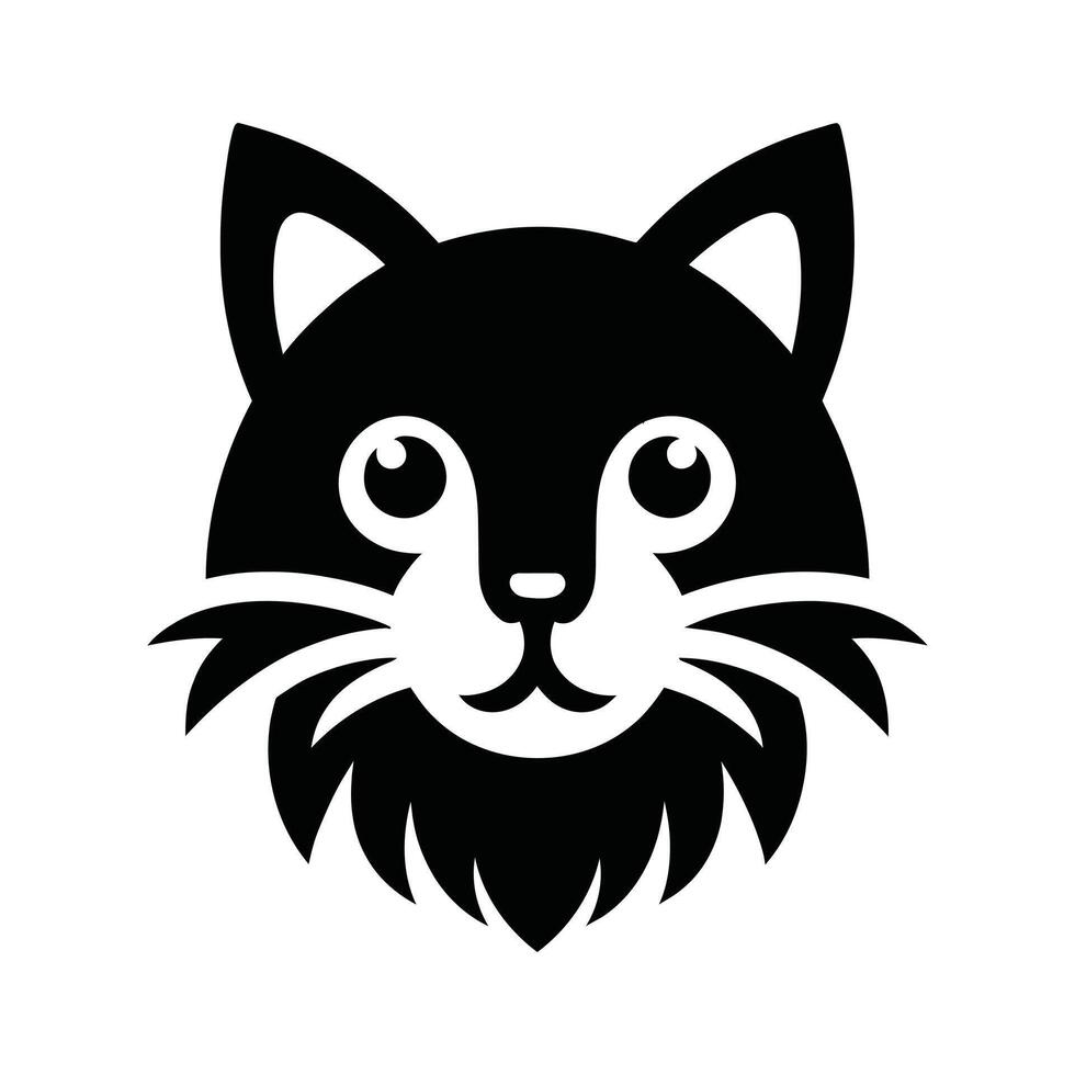 cat head icon on a white background vector